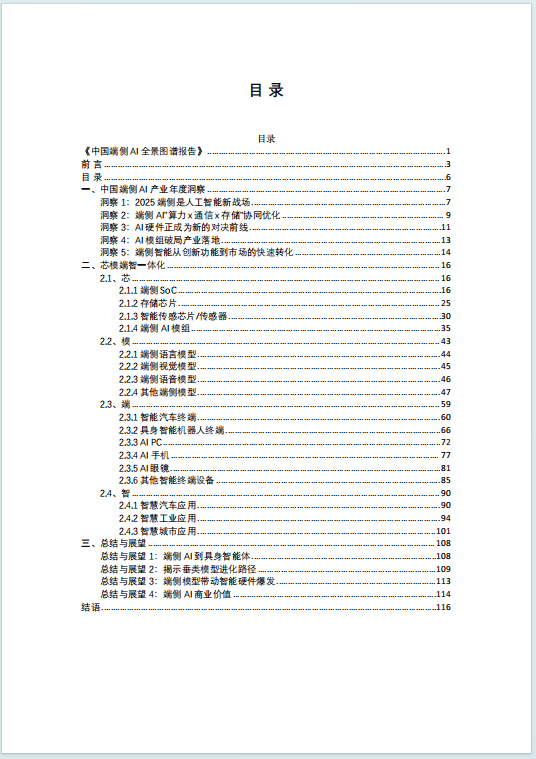 中国端侧AI全景图谱报告